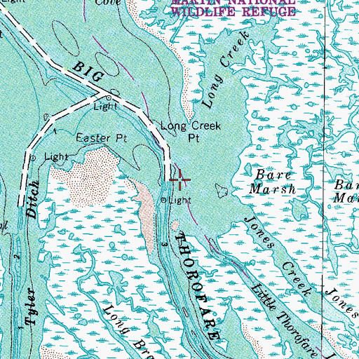 Topographic Map of Big Thorofare, MD