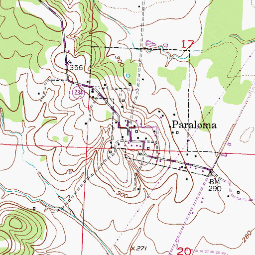 Topographic Map of Paraloma, AR