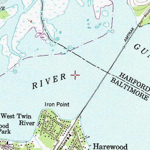 Topographic Map of Bird River, MD