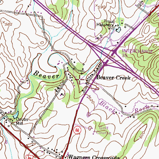 Topographic Map of Black Rock Creek, MD