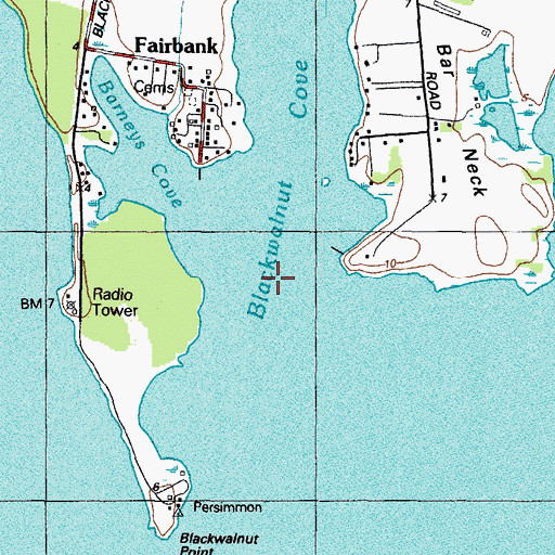 Topographic Map of Blackwalnut Cove, MD