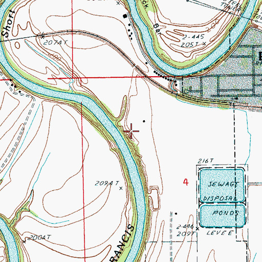 Topographic Map of Parkin, AR