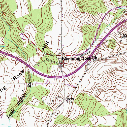 Topographic Map of Blooming Rose Church, MD