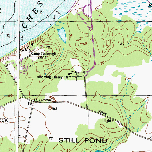 Topographic Map of Blooming Turkey Farm, MD