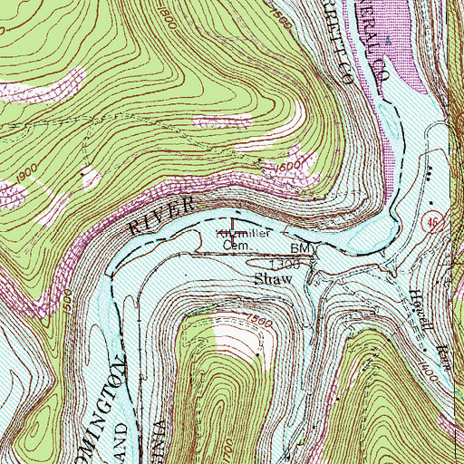 Topographic Map of Jennings Randolph Lake, WV