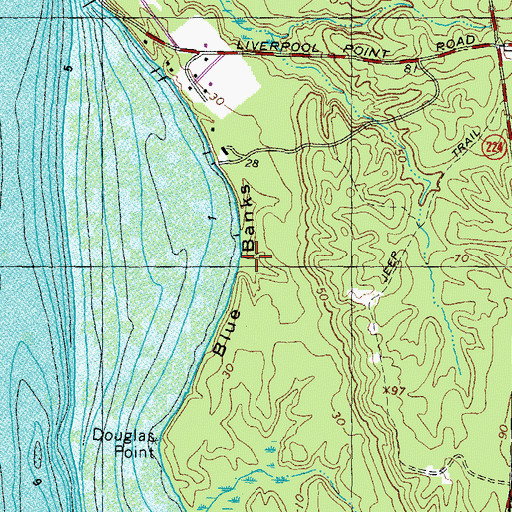 Topographic Map of Blue Banks, MD