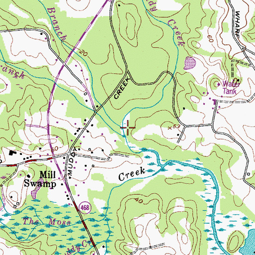 Topographic Map of Bluejay Branch, MD