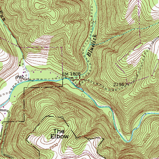 Topographic Map of Bluelick Run, MD