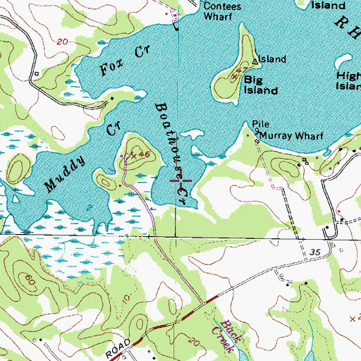 Topographic Map of Boathouse Creek, MD