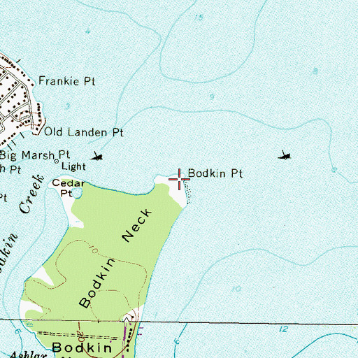 Topographic Map of Bodkin Point, MD