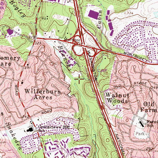 Topographic Map of Bogley Branch, MD