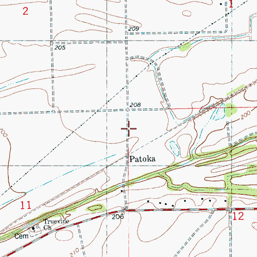 Topographic Map of Patoka, AR