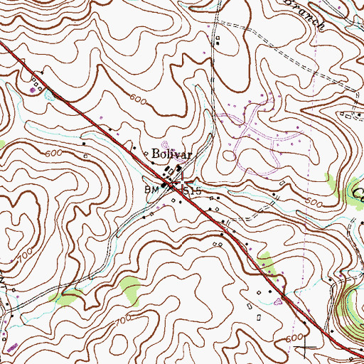 Topographic Map of Bolivar, MD