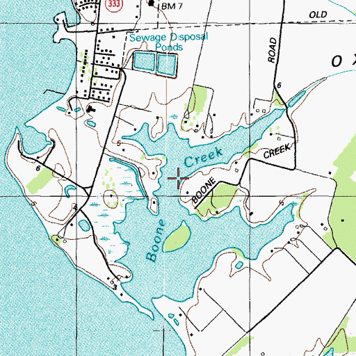 Topographic Map of Boone Creek, MD