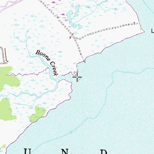 Topographic Map of Boone Creek, MD