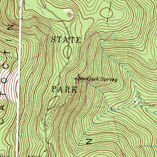 Topographic Map of Bootjack Spring, MD