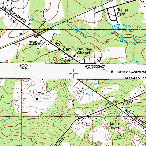 Topographic Map of Boulden Chapel, MD