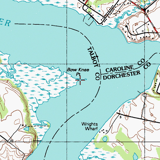 Topographic Map of Bow Knee Point, MD