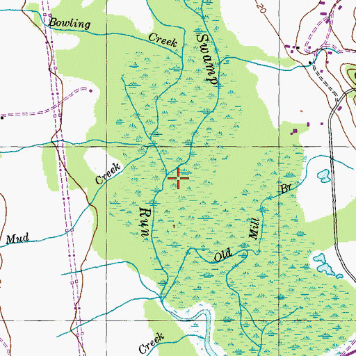 Topographic Map of Bowling Creek, MD