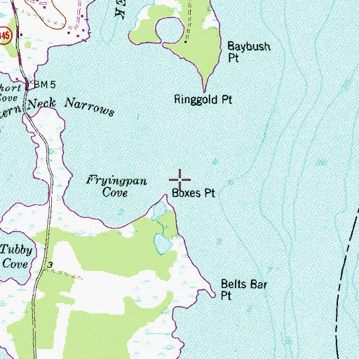 Topographic Map of Boxes Point, MD