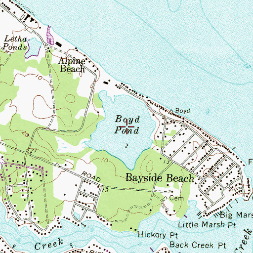 Topographic Map of Boyd Pond, MD