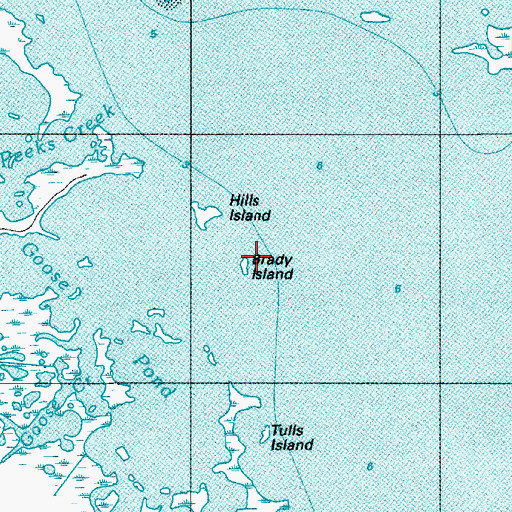 Topographic Map of Brady Island, MD