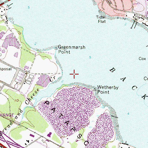 Topographic Map of Bread and Cheese Creek, MD