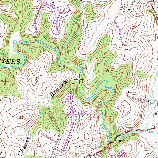 Topographic Map of Bread and Cheese Branch, MD