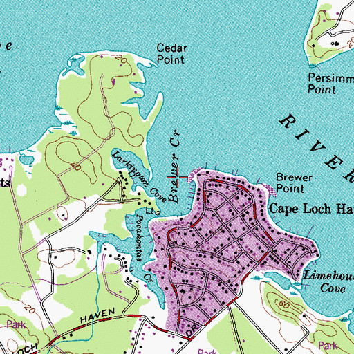 Topographic Map of Brewer Creek, MD