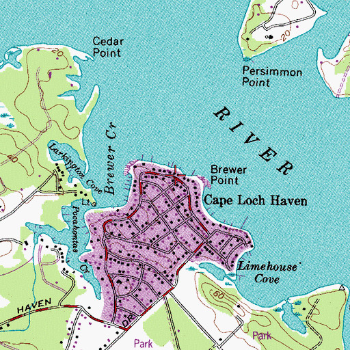 Topographic Map of Brewer Point, MD