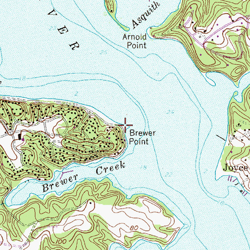 Topographic Map of Brewer Point, MD