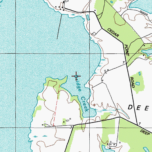 Topographic Map of Bridge Creek, MD