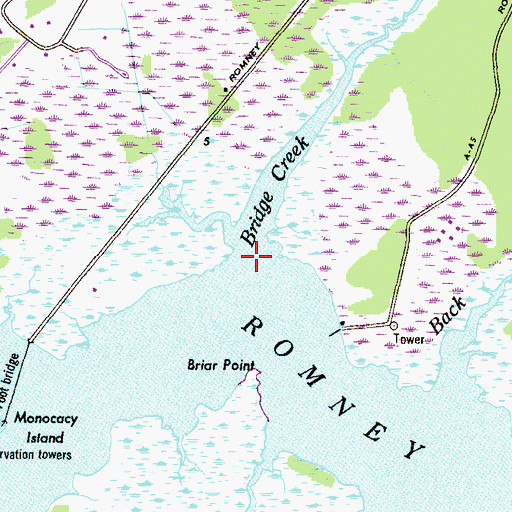 Topographic Map of Bridge Creek, MD