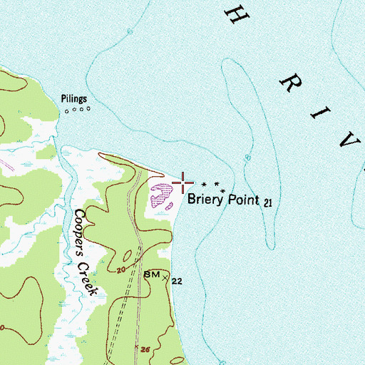Topographic Map of Briery Point, MD