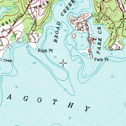 Topographic Map of Broad Creek, MD