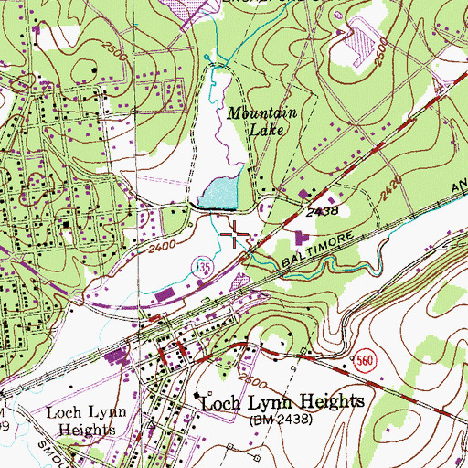 Topographic Map of Broad Ford Run, MD