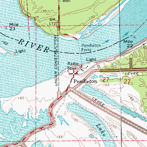 Topographic Map of Pendleton, AR