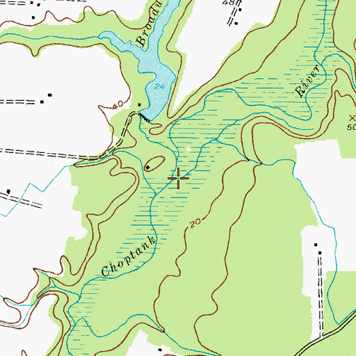 Topographic Map of Broadway Branch, MD