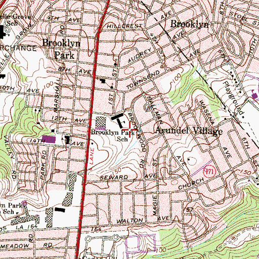 Topographic Map of Park Elementary School, MD