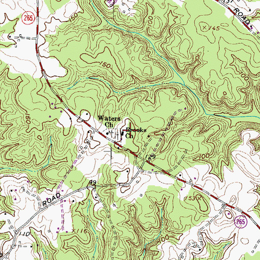 Topographic Map of Brooks Church, MD