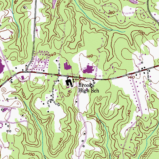 Topographic Map of Brooks High School, MD