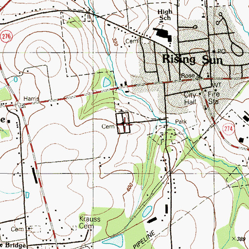Topographic Map of Brookview Chapel, MD