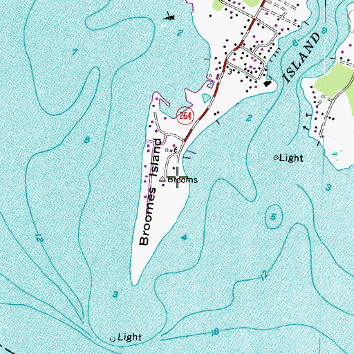 Topographic Map of Broomes Island, MD
