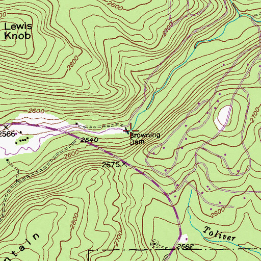 Topographic Map of Browning Dam, MD