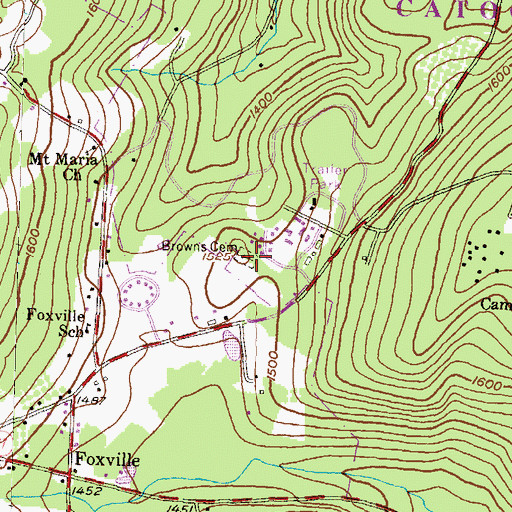 Topographic Map of Browns Cemetery, MD