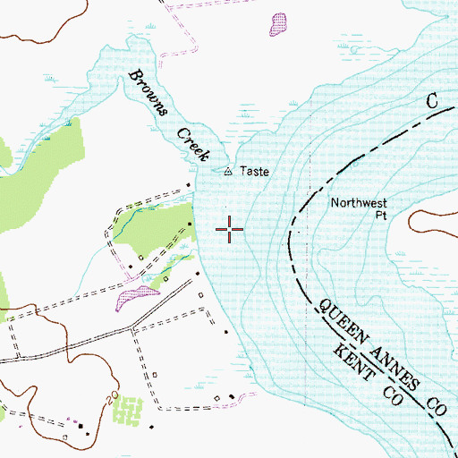 Topographic Map of Browns Creek, MD