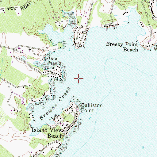 Topographic Map of Browns Creek, MD