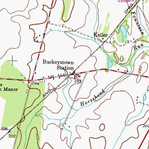 Topographic Map of Buckeystown Station, MD