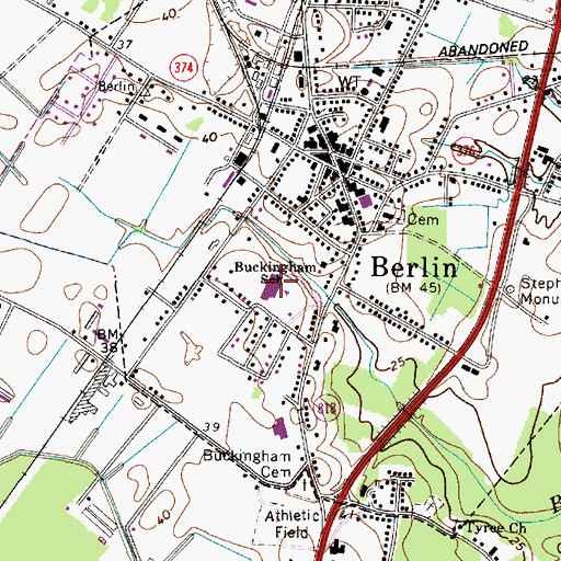 Topographic Map of Buckingham Elementary School, MD