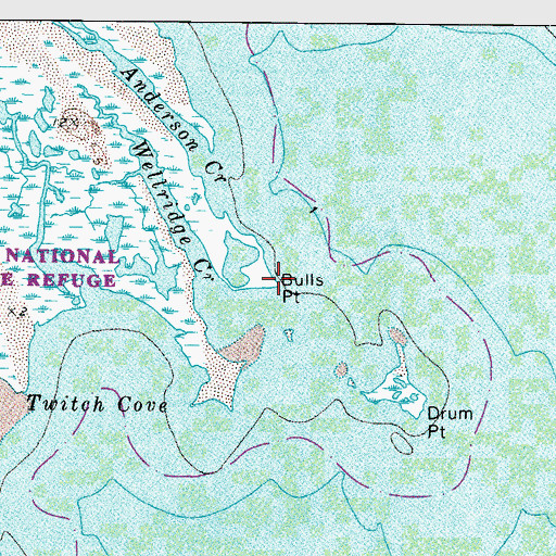 Topographic Map of Bulls Point, MD